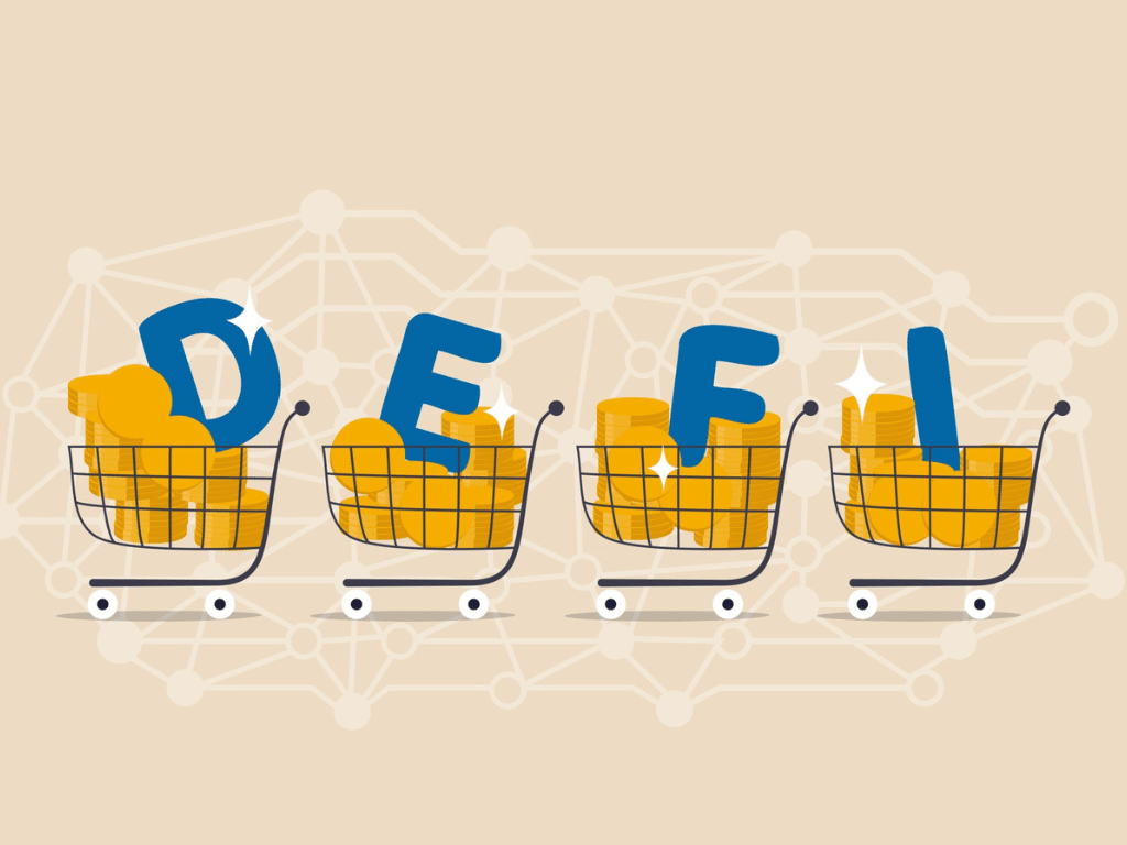 defi what is it graphic with word in shopping carts