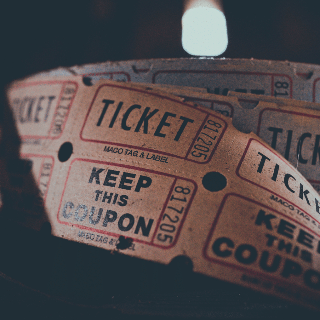 paper ticket for a concert or carnival