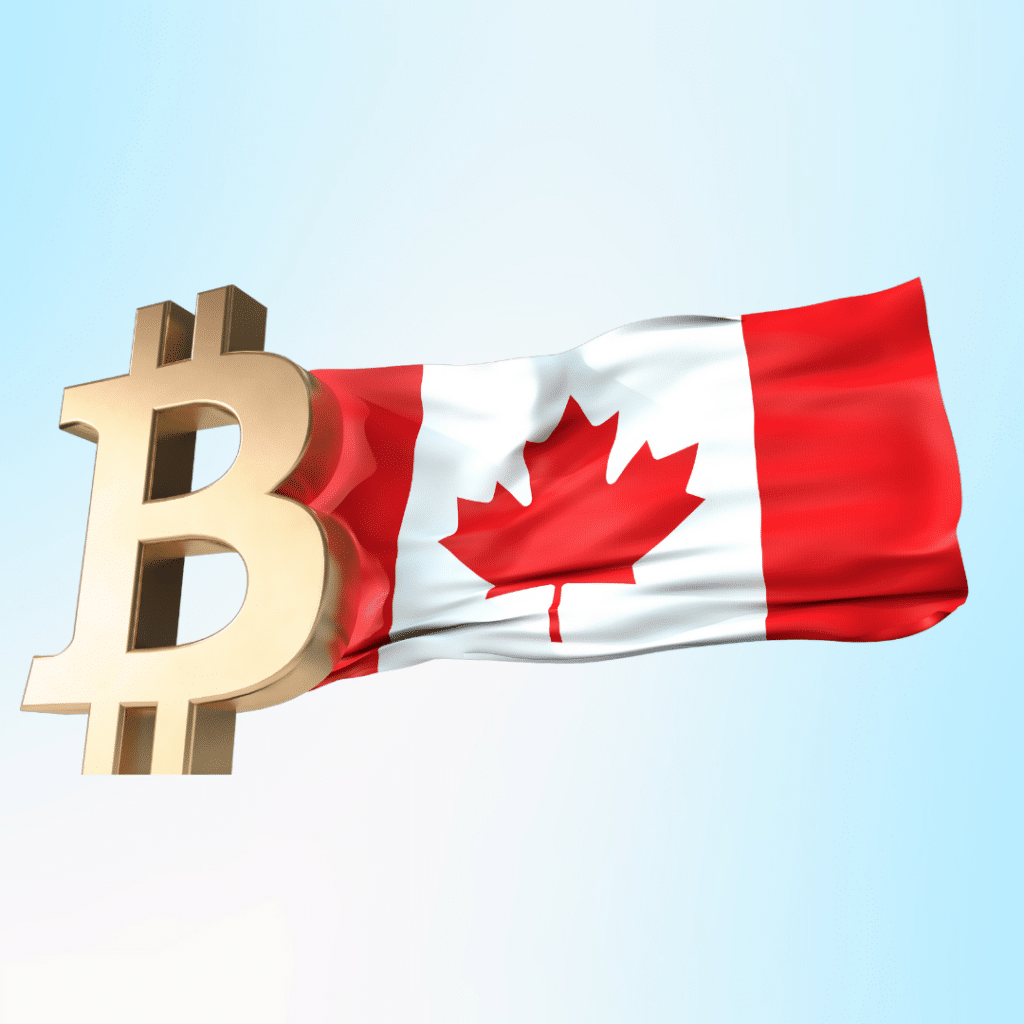 canadian flag with bitcoin