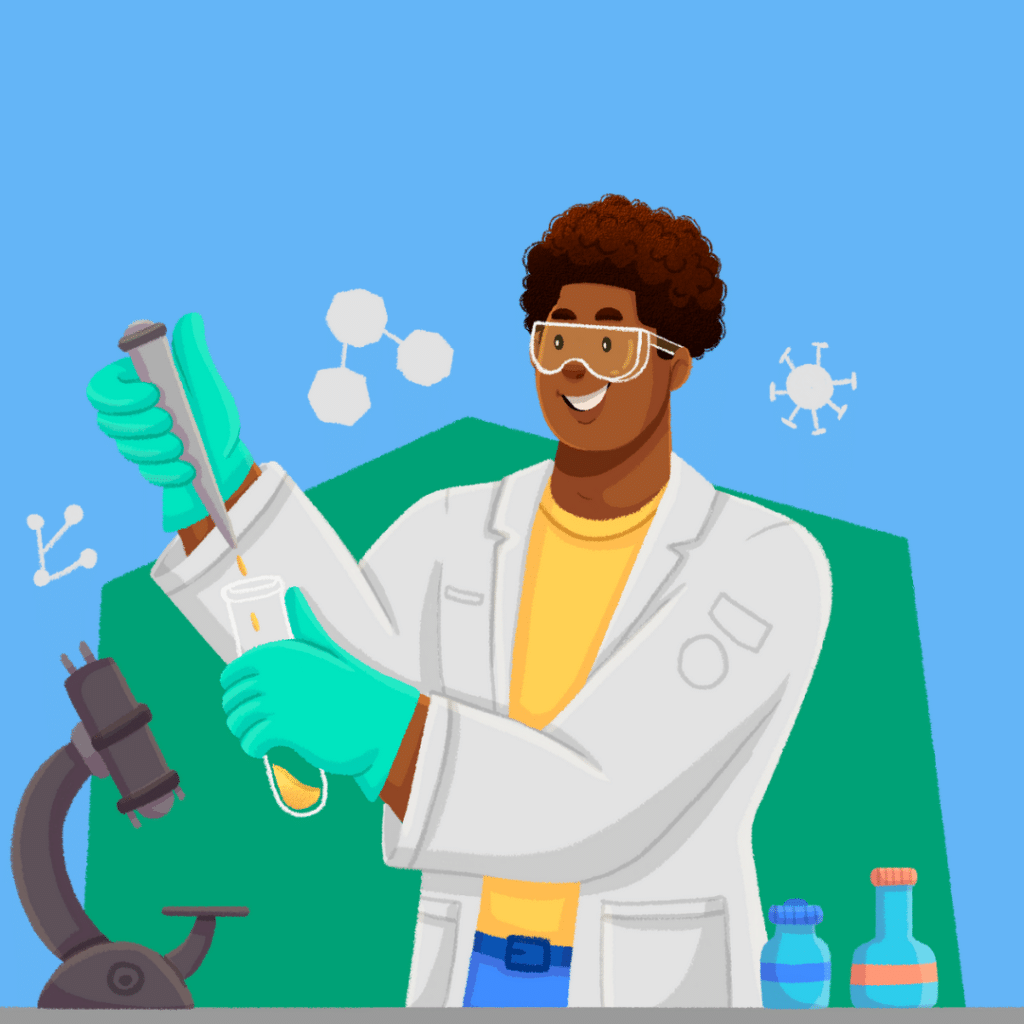 scientist performing an acid test