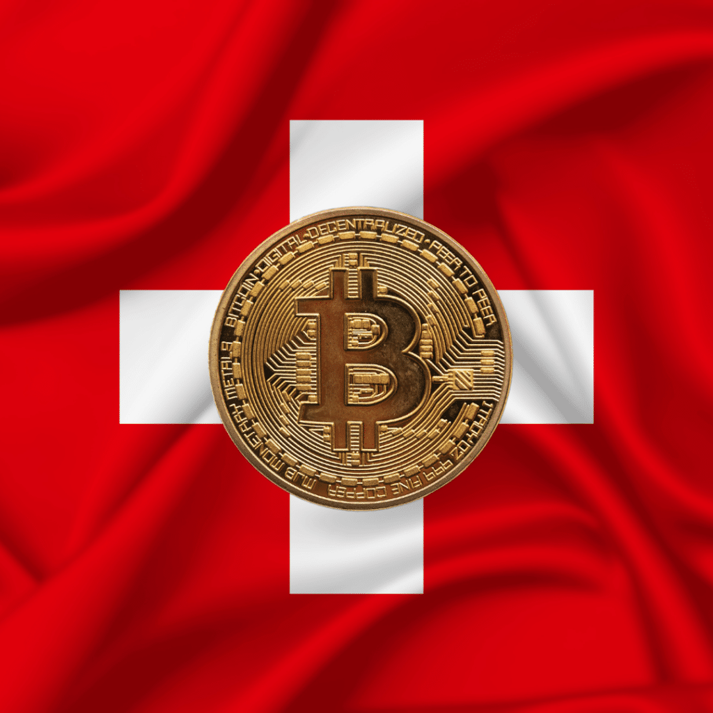switzerland flag with bitcoin
