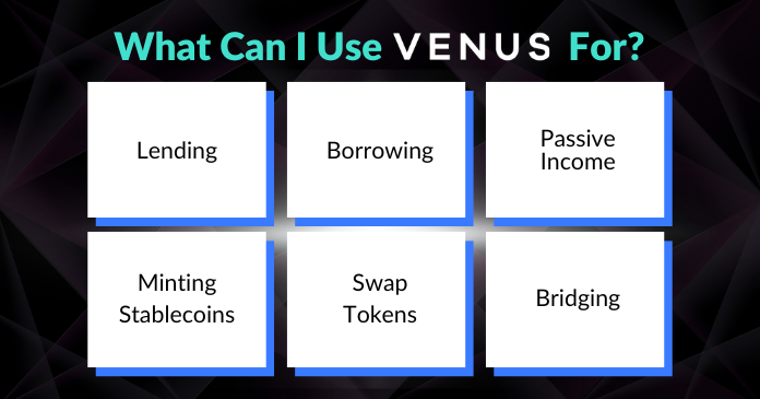 What can I use Venus Protocol for? Here are 6 use cases. Don't miss the rest of the article for more information on this lending and borrowing protocol.