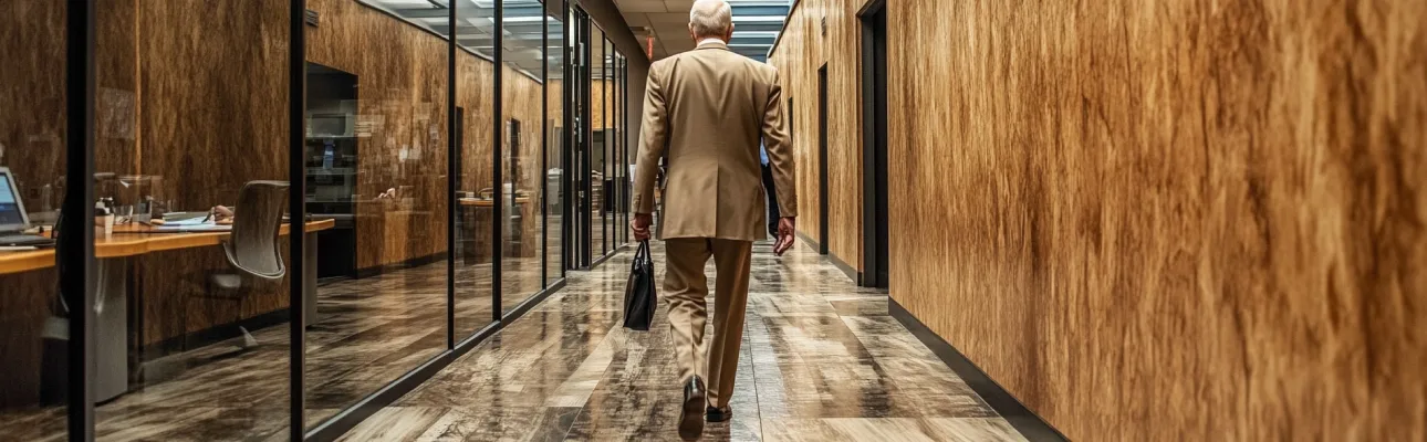 SEC Chair Gary Gensler walking away from his office