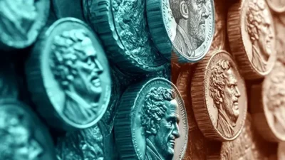 Inflation Realistic in Colors Blue Gray and Brown