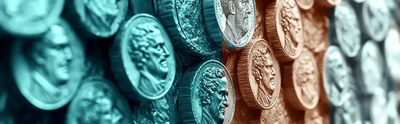 Inflation Realistic in Colors Blue Gray and Brown