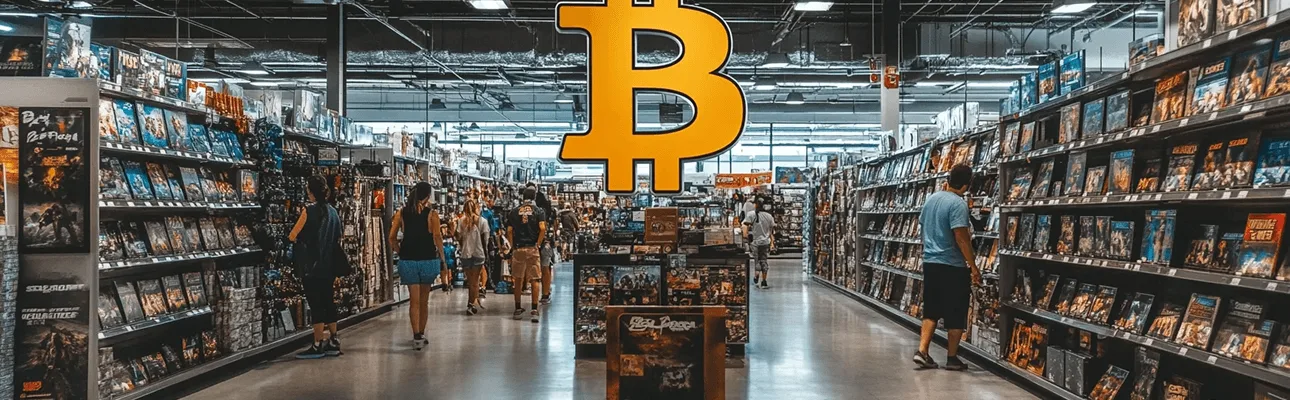 A large video game retailer with people